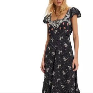 Free People Edgy, Floral Black Dress